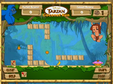 Флеш игра Докати кокос к Тарзану