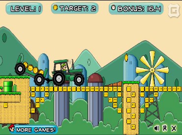 Флеш игра Марио на тракторе 2